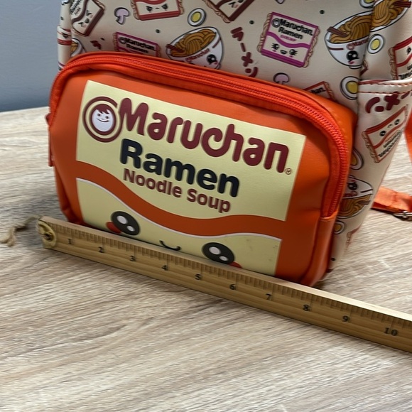 Maruchan Ramen Noodle Soup Mini Backpack Mad Engine NWT Orange Cream Print Zip - Picture 10 of 12